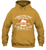 Womens Funny, International Kissing Day, Kisses for free. One day V Neck T Shirt Hoodie