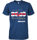 Womens England Flag Football Supporter Sports Gifts V Neck T Shirt Premium Men's T-Shirt