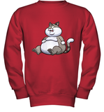 Womens Fat Cat Funny Chubby Cat  International Cat Day V Neck T Shirt Youth Sweatshirt