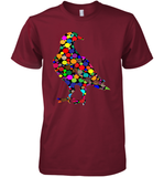 Womens Colourful Dove Bird International Dot day V Neck T Shirt Premium Men's T-Shirt