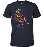 Womens Colourful Dove Bird International Dot day V Neck T Shirt Premium Men's T-Shirt