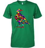 Womens Colourful Dove Bird International Dot day V Neck T Shirt Premium Men's T-Shirt