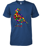 Womens Colourful Dove Bird International Dot day V Neck T Shirt Premium Men's T-Shirt
