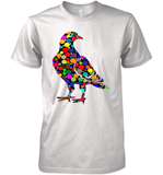 Womens Colourful Dove Bird International Dot day V Neck T Shirt Premium Men's T-Shirt