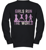 Womens Girls Run The World  International Women's Day Feminist V Neck T Shirt Youth Sweatshirt