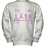Womens Girls Run The World  International Women's Day Feminist V Neck T Shirt Youth Sweatshirt