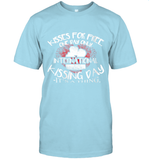 Womens Funny, International Kissing Day, Kisses for free. One day V Neck T Shirt T-Shirt