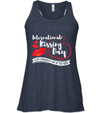 Womens Funny, International Kissing Day, International Kissing Day V Neck T Shirt Racerback Tank