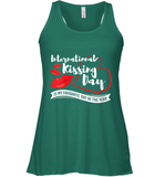 Womens Funny, International Kissing Day, International Kissing Day V Neck T Shirt Racerback Tank