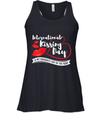Womens Funny, International Kissing Day, International Kissing Day V Neck T Shirt Racerback Tank
