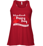 Womens Funny, International Kissing Day, International Kissing Day V Neck T Shirt Racerback Tank