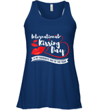 Womens Funny, International Kissing Day, International Kissing Day V Neck T Shirt Racerback Tank