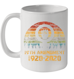 Womens 19th Amendment 1920 2020 Women's Right To Vote Retro Sunset V Neck T Shirt Ceramic Mug 11oz