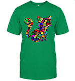 Womens Colourful Cat International dot day V Neck T Shirt T-Shirt