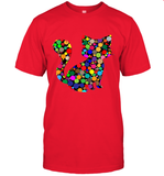 Womens Colourful Cat International dot day V Neck T Shirt T-Shirt