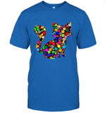 Womens Colourful Cat International dot day V Neck T Shirt T-Shirt