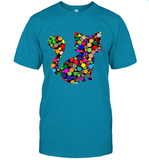 Womens Colourful Cat International dot day V Neck T Shirt T-Shirt