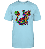 Womens Colourful Cat International dot day V Neck T Shirt T-Shirt