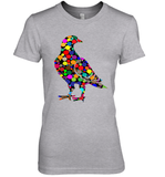 Womens Colourful Dove Bird International Dot day V Neck T Shirt Premium Women's T-Shirt