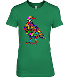 Womens Colourful Dove Bird International Dot day V Neck T Shirt Premium Women's T-Shirt