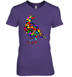 Womens Colourful Dove Bird International Dot day V Neck T Shirt Premium Women's T-Shirt