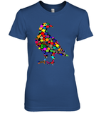 Womens Colourful Dove Bird International Dot day V Neck T Shirt Premium Women's T-Shirt