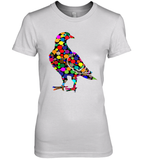 Womens Colourful Dove Bird International Dot day V Neck T Shirt Premium Women's T-Shirt