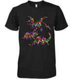Womens Colourful Dinosaur International dot day V Neck T Shirt Premium Men's T-Shirt