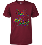 Womens Colourful Dinosaur International dot day V Neck T Shirt Premium Men's T-Shirt
