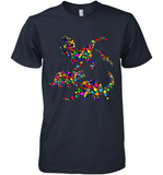 Womens Colourful Dinosaur International dot day V Neck T Shirt Premium Men's T-Shirt