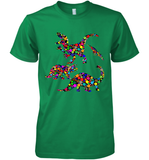 Womens Colourful Dinosaur International dot day V Neck T Shirt Premium Men's T-Shirt