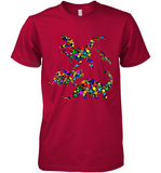 Womens Colourful Dinosaur International dot day V Neck T Shirt Premium Men's T-Shirt