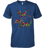 Womens Colourful Dinosaur International dot day V Neck T Shirt Premium Men's T-Shirt