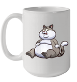 Womens Fat Cat Funny Chubby Cat  International Cat Day V Neck T Shirt Ceramic Mug 15oz