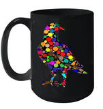 Womens Colourful Dove Bird International Dot day V Neck T Shirt Ceramic Mug 15oz
