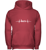 Womens Beer Heartbeat ECG Beer Drinker Gift V Neck T Shirt Youth Hoodie