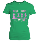 Womens Girls Run The World  International Women's Day Feminist V Neck T Shirt Women's T-Shirt