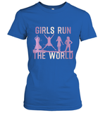 Womens Girls Run The World  International Women's Day Feminist V Neck T Shirt Women's T-Shirt