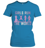 Womens Girls Run The World  International Women's Day Feminist V Neck T Shirt Women's T-Shirt