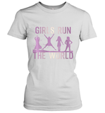 Womens Girls Run The World  International Women's Day Feminist V Neck T Shirt Women's T-Shirt