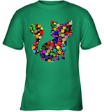 Womens Colourful Cat International dot day V Neck T Shirt Youth T-Shirt