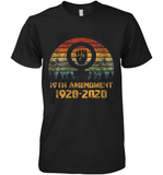Womens 19th Amendment 1920 2020 Women's Right To Vote Retro Sunset V Neck T Shirt Premium Men's T-Shirt