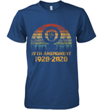 Womens 19th Amendment 1920 2020 Women's Right To Vote Retro Sunset V Neck T Shirt Premium Men's T-Shirt