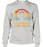 Womens 19th Amendment 1920 2020 Women's Right To Vote Retro Sunset V Neck T Shirt Youth Long Sleeve
