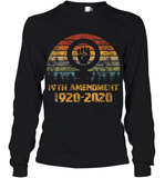 Womens 19th Amendment 1920 2020 Women's Right To Vote Retro Sunset V Neck T Shirt Youth Long Sleeve