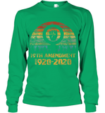 Womens 19th Amendment 1920 2020 Women's Right To Vote Retro Sunset V Neck T Shirt Youth Long Sleeve