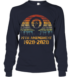 Womens 19th Amendment 1920 2020 Women's Right To Vote Retro Sunset V Neck T Shirt Youth Long Sleeve