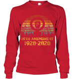 Womens 19th Amendment 1920 2020 Women's Right To Vote Retro Sunset V Neck T Shirt Youth Long Sleeve