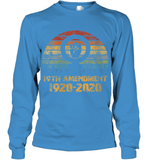 Womens 19th Amendment 1920 2020 Women's Right To Vote Retro Sunset V Neck T Shirt Youth Long Sleeve
