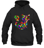 Womens Colourful Cat International dot day V Neck T Shirt Hoodie